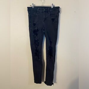 American Eagle skinny distressed dark wash jeans size 4